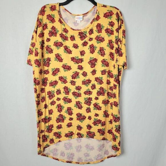 LulaRoe XS Yellow Floral Top - Picture 3 of 7